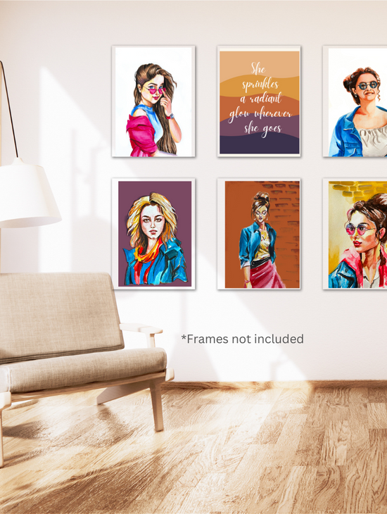 Women Empowerment Collection: Set of 6 Women Art Prints in Dynamic Poses