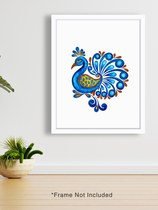 Exquisite Peacock Floral Art Print | Stunning Nature-Inspired Design