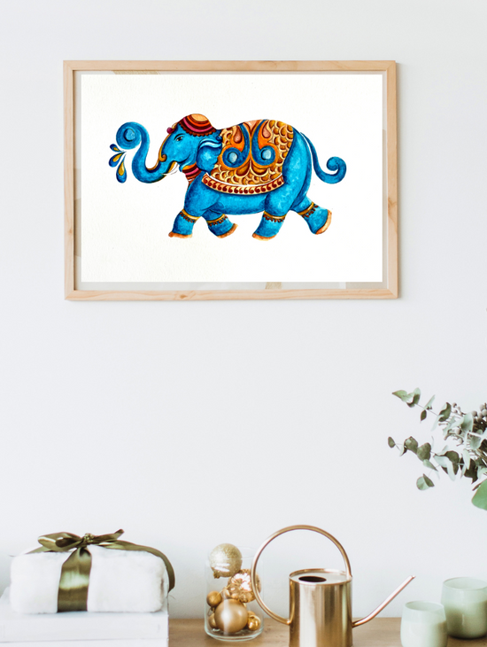 Elegant Elephant Art Print | Captivating Traditional Beauty
